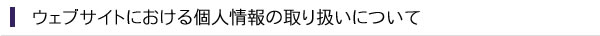 ウェブサイトにおける個人情報の取り扱いについて